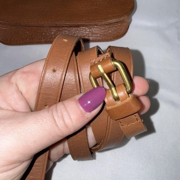 Madewell The Simple Pouch Belt Bag Brown Leather Sling Bag Purse Fanny Pack - Picture 6 of 15
